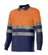 Polo bicolor alta visibilidad manga larga Velilla 175 Polo bicolor alta visibilidad manga larga Velilla 175