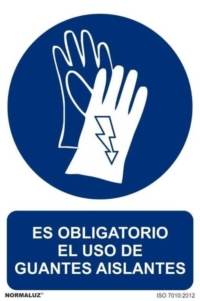 Señal "Es obligatorio el uso de guantes aislantes" Normaluz Señal "Es obligatorio el uso de guantes aislantes" Normaluz