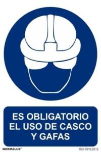 Señal "uso obligatorio de casco y gafas" Normaluz Señal "uso obligatorio de casco y gafas" Normaluz