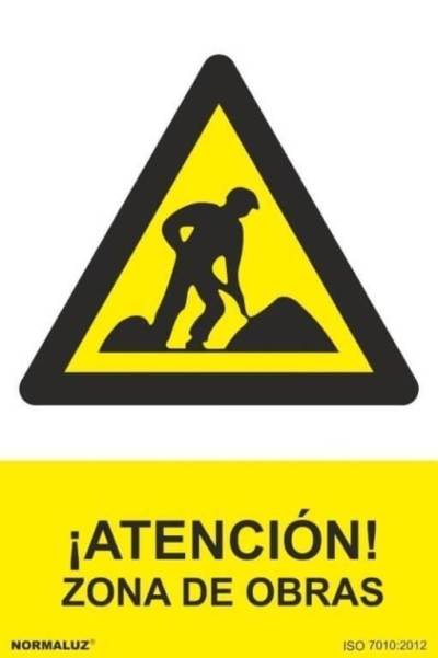 Señal "Atención zona de obras" Normaluz