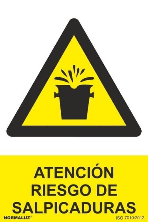 Señal "Atención riesgo de salpicaduras" Normaluz