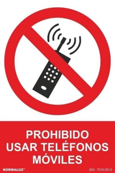 Señal "Prohibido usar teléfonos móviles" Normaluz