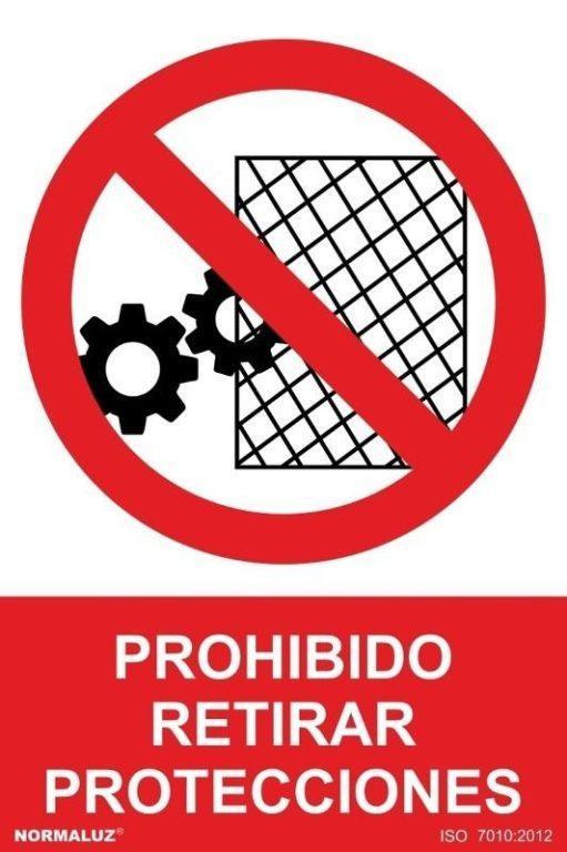 Señal "Prohibido retirar protecciones" Normaluz