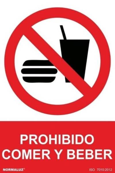 Señal "Prohibido comer y beber" Normaluz