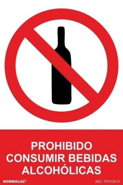 Señal "Prohibido consumir bebidas alcohólicas" Normaluz
