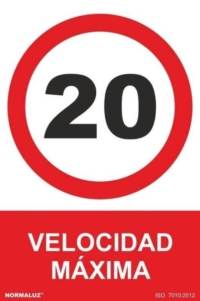 Señal "Velocidad máxima 20" Normaluz Señal "Velocidad máxima 20" Normaluz