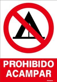 Señal "Prohibido acampar" Normaluz Señal "Prohibido acampar" Normaluz