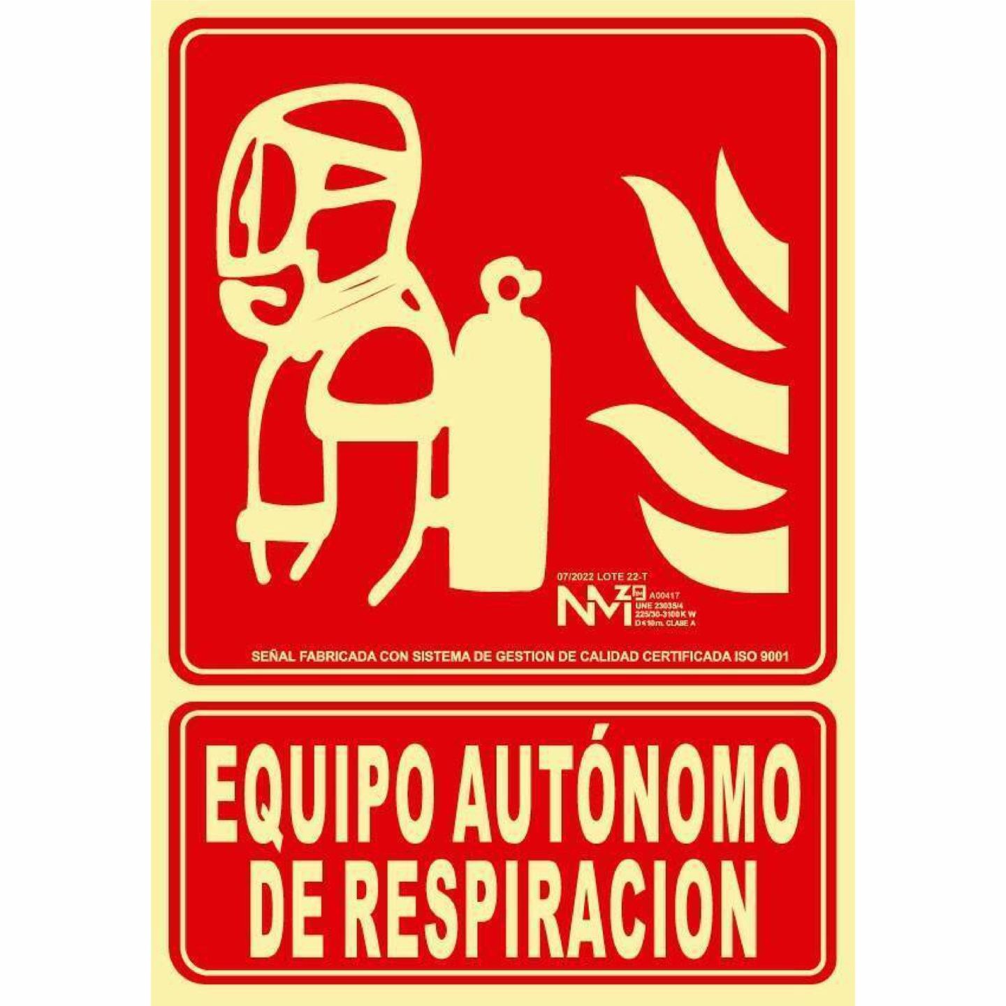 Señal "Equipo autónomo de respiración" Normaluz B00117 Señal "Equipo autónomo de respiración" Normaluz B00117