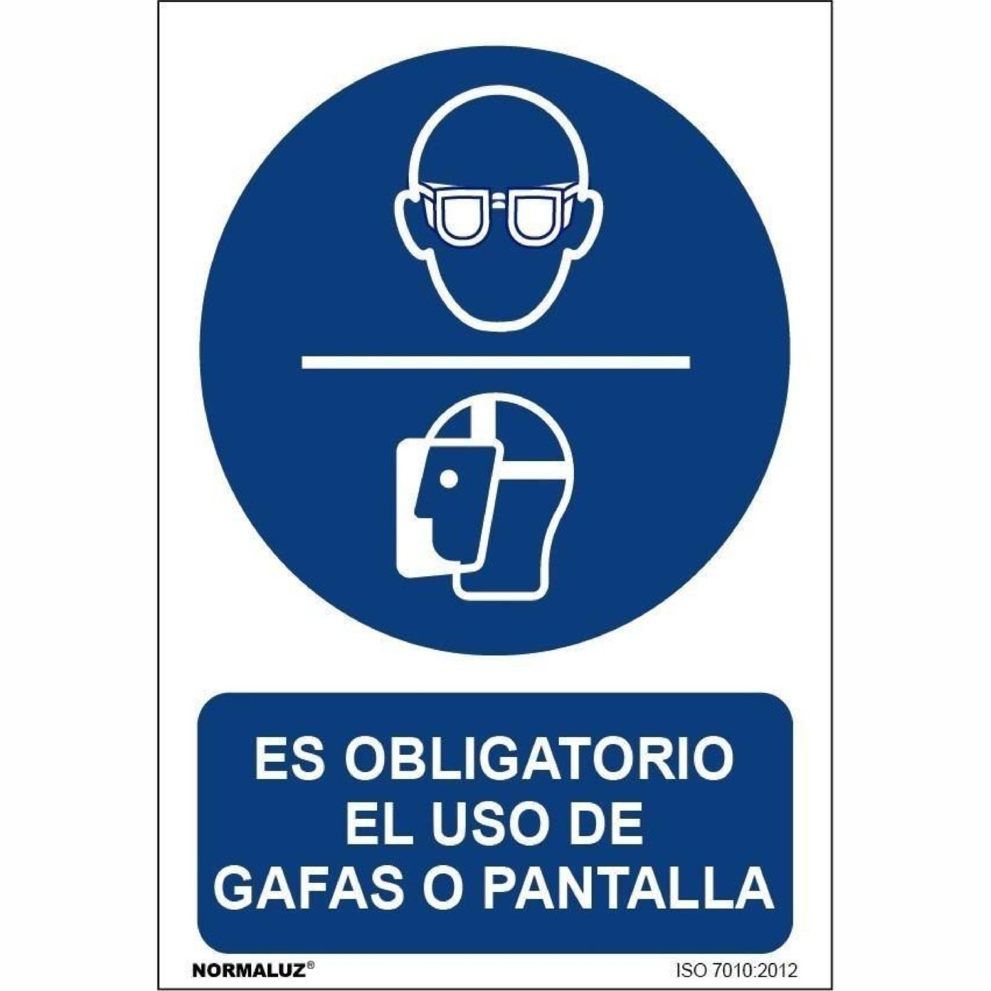 Señal Uso obligatorio de gafas o pantalla NMZ Distinción