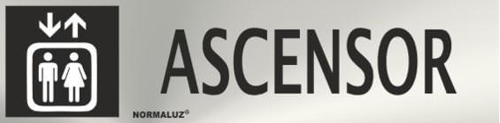 Señal informativa de ascensor Normaluz RECTANGULAR