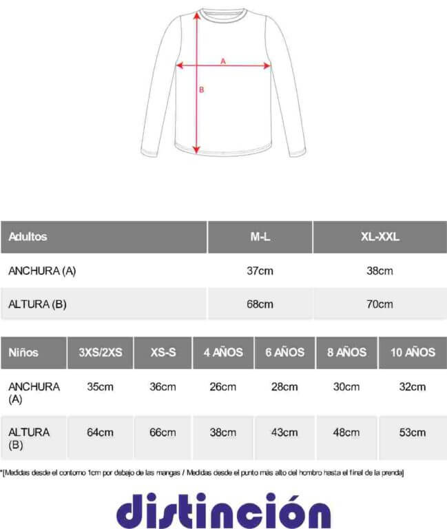 Talla camiseta prime roly