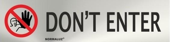 Señal informativa de don't enter. Normaluz Señal informativa de don't enter. Normaluz