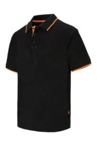 Polo bicolor de manga corta Velilla 105505 Negro/Nar. Flúor