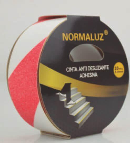 Cinta Adhesiva Antideslizante Normaluz Blanca-Roja