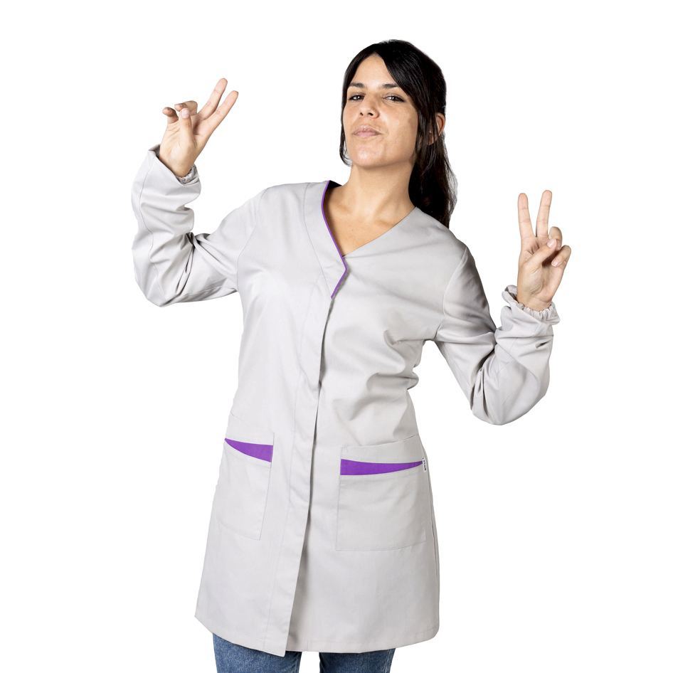 Bata antibacterias Marisa Garys 598400 DISTINCION MALVA