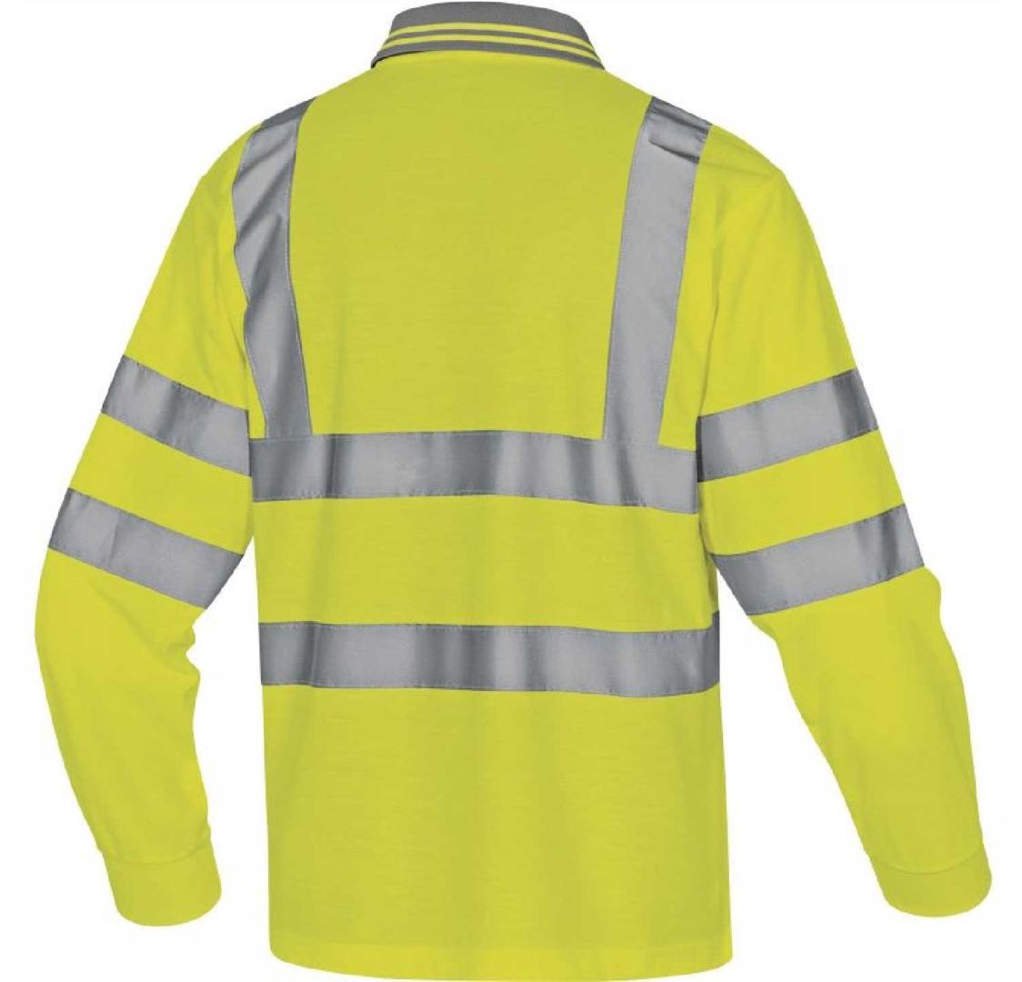 Polo Alta Visibilidad Clase 3 Meteor Delta Plus Amarillo Flúor Espalda