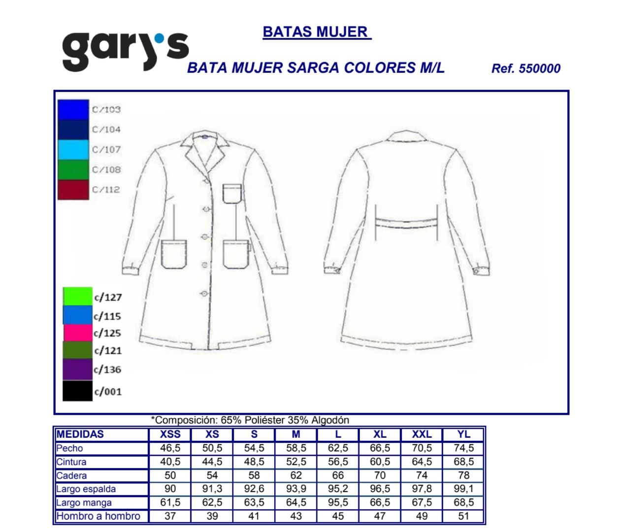 GUIA TALLA 5500 GARYS