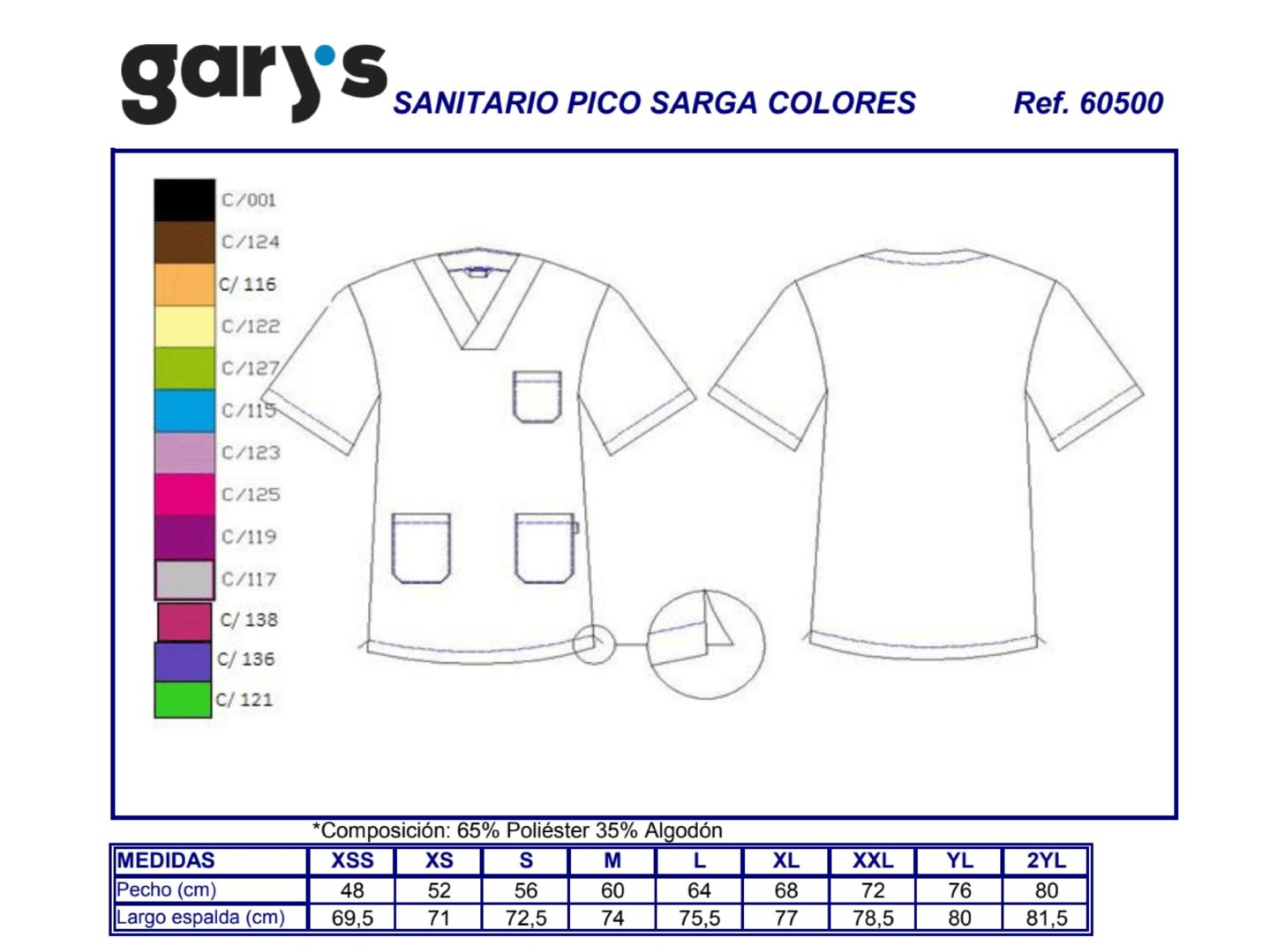 GUIA TALLA 6050 GARYS