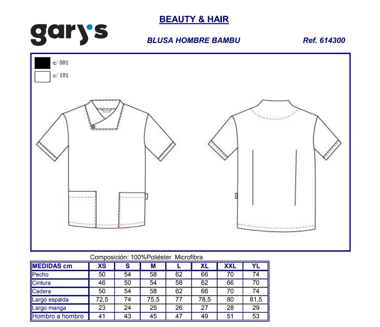 GUIA TALLA 6143 GARY'S