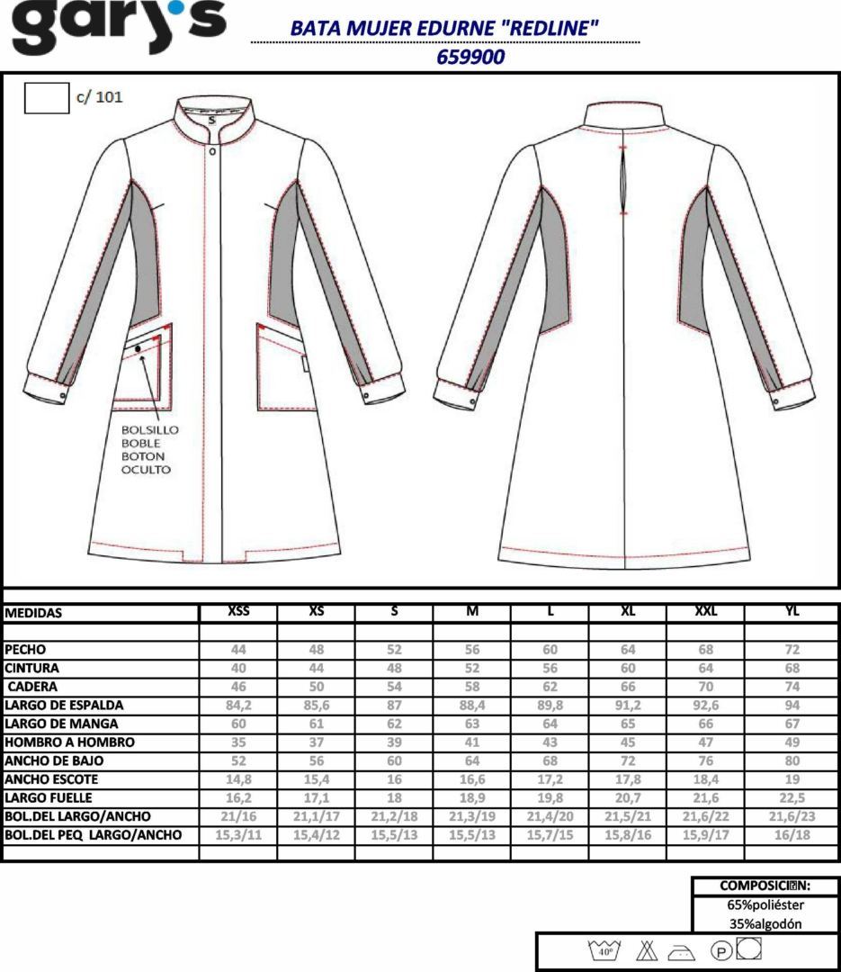 GUIA TALLA 6599 GARYS