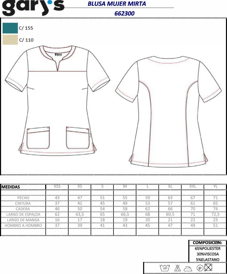 GUIA TALLA 6623 GARYS