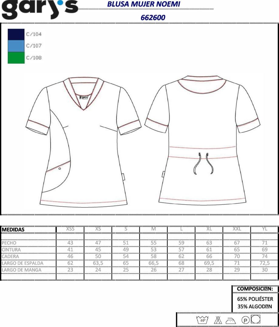 GUIA TALLA 6626 GARYS