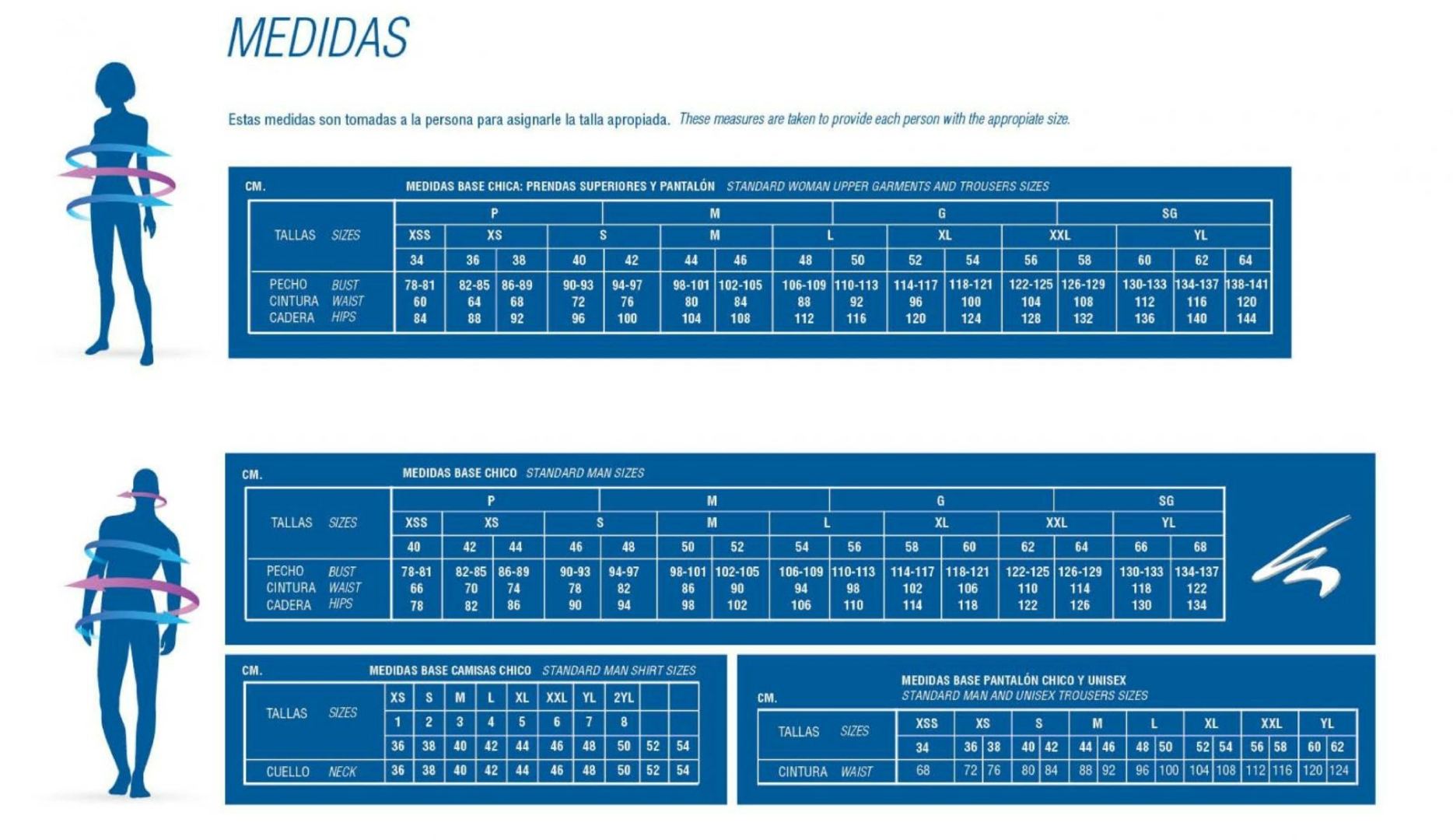 GUIA TALLA GENERICO GARYS