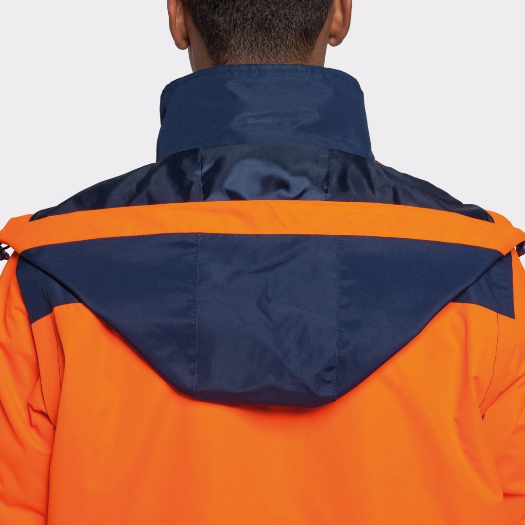 Parka Alta Visibilidad Epsylon Roly 9304 Distincion naranja flúor-marino espalda
