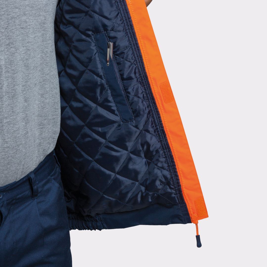 Parka Alta Visibilidad Epsylon Roly 9304 Distincion naranja flúor-marino forro