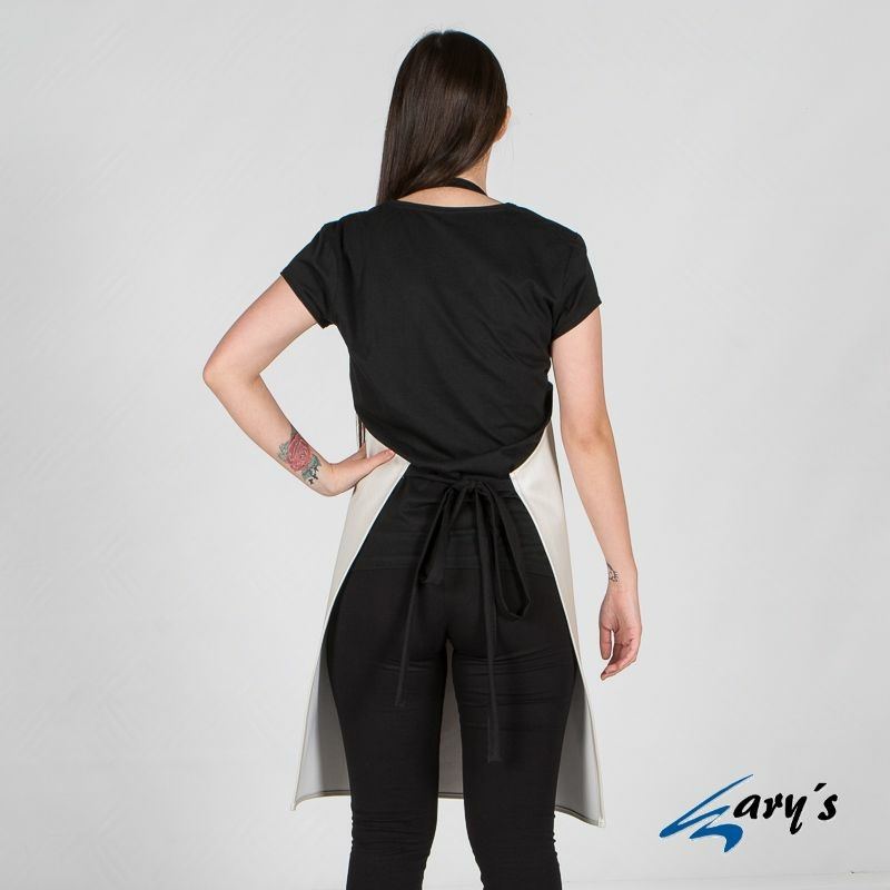 116700 DELANTAL GRIS PERLA ESPALDA