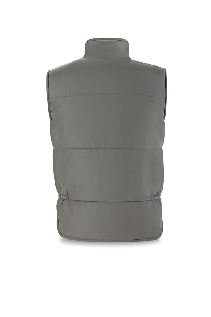 Chaleco Multibolsillos Con Cuello 288-VMR Marca gris espalda