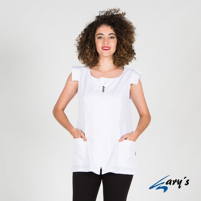 Bata Para Mujer Sin Mangas Melisa 6351 Gary's Distincion blanco