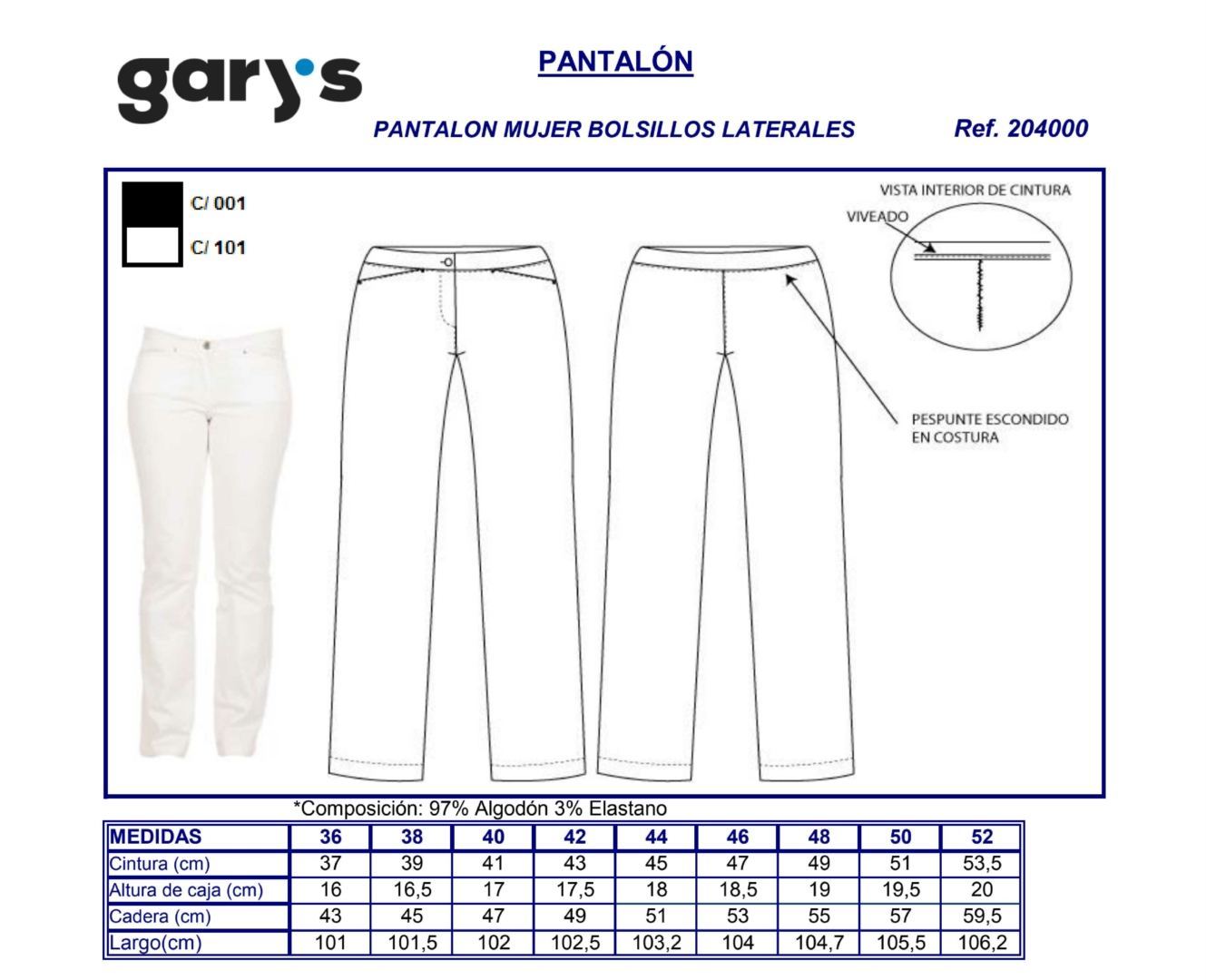 GUIA TALLA 2040 GARY'S