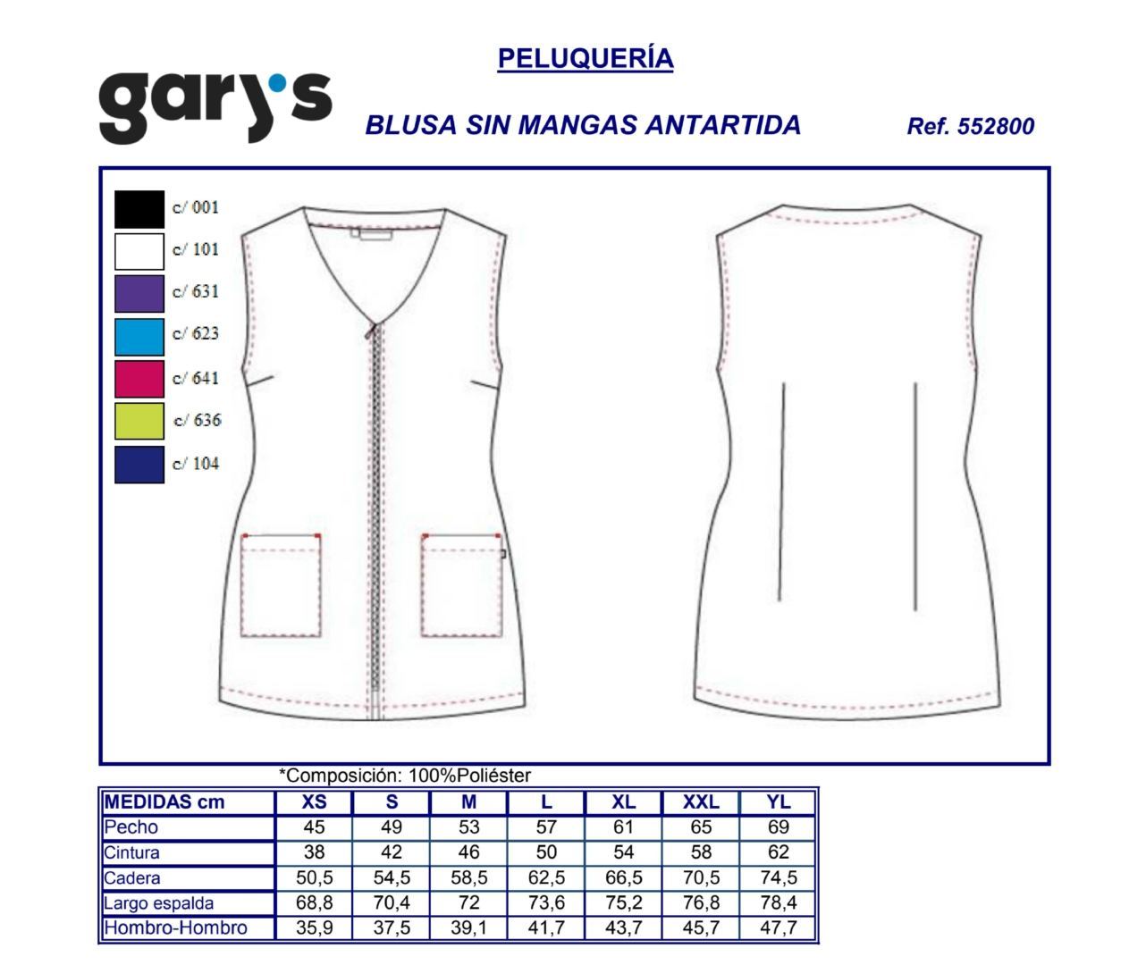 GUIA TALLA 5528 GARY'S