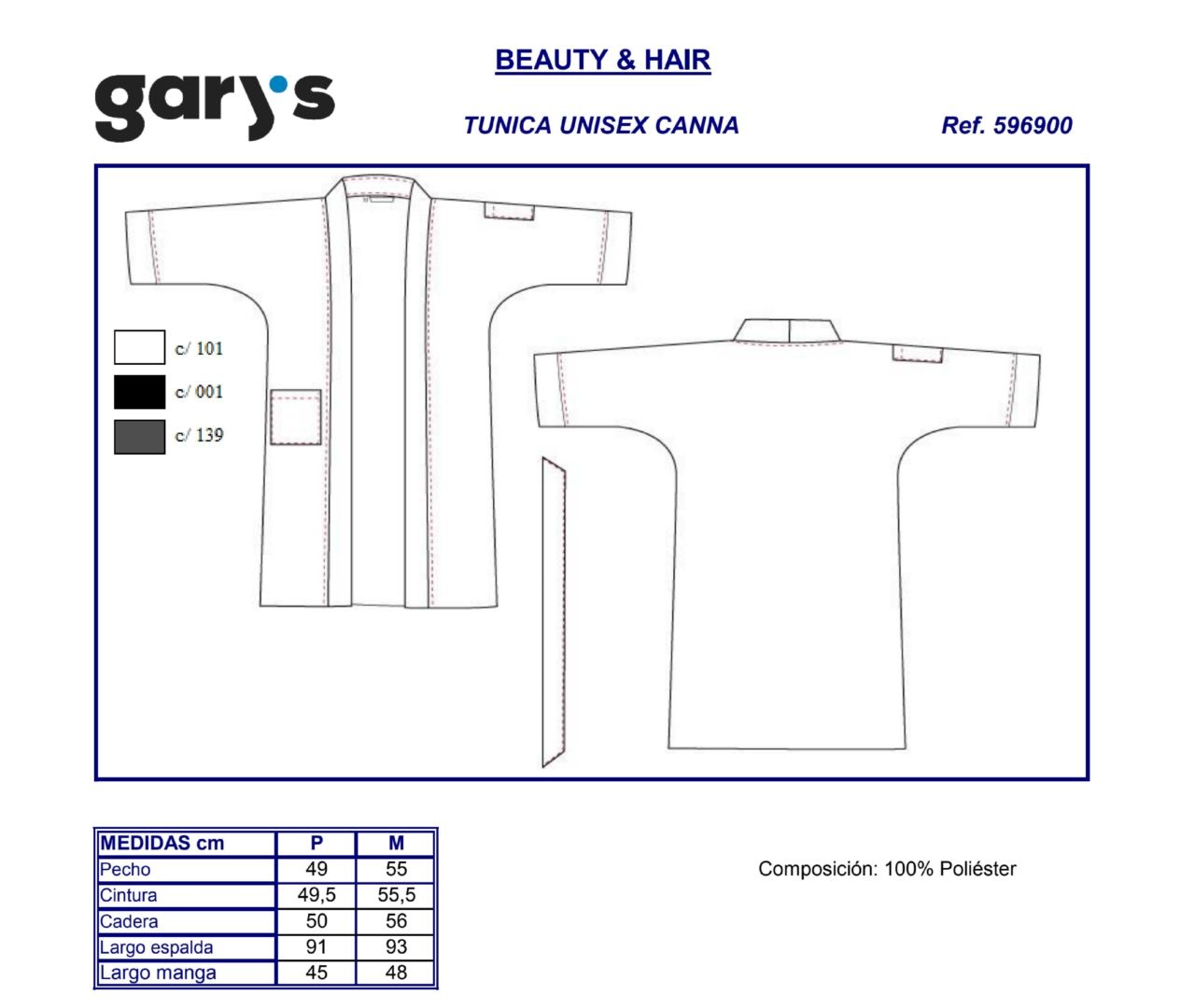 GUIA TALLA 5969 GARY'S