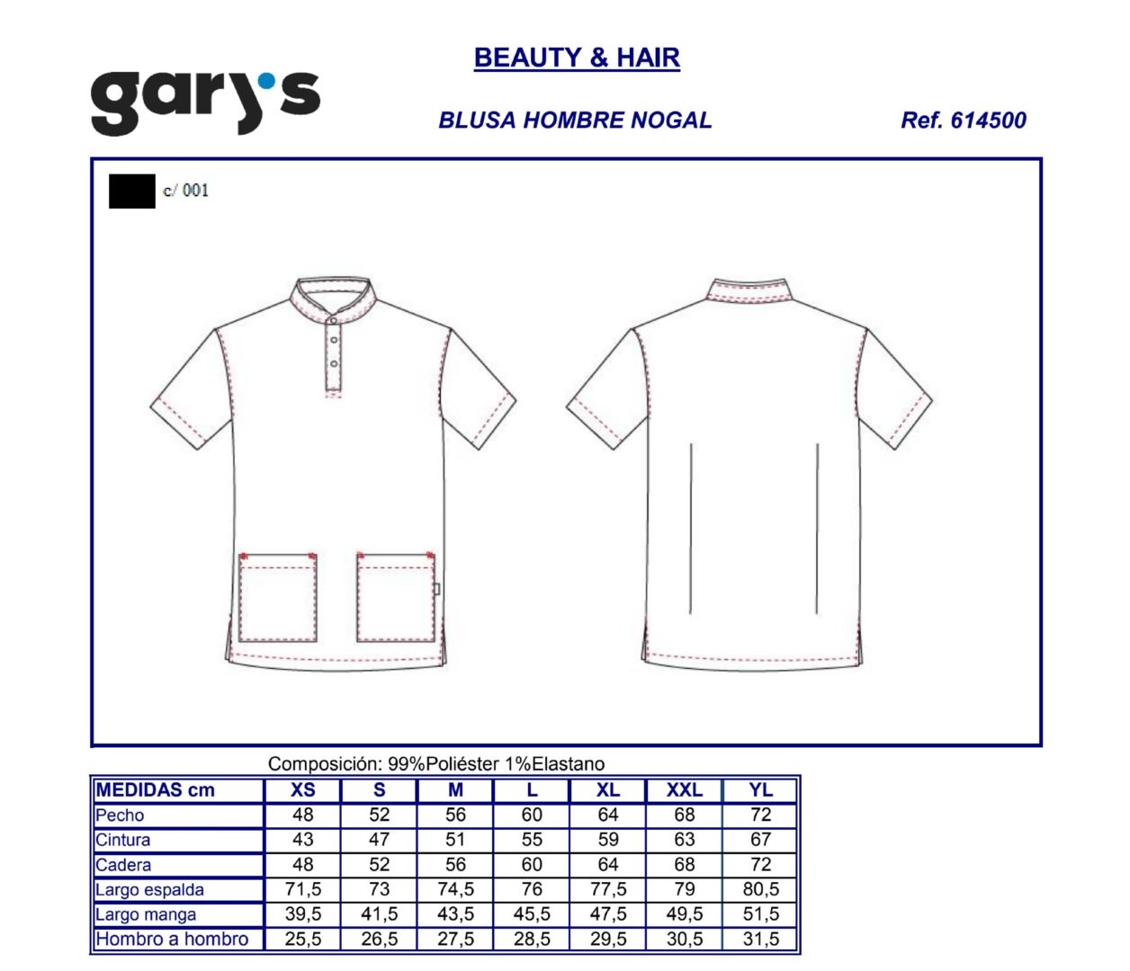 GUIA TALLA 6145 GARY'S