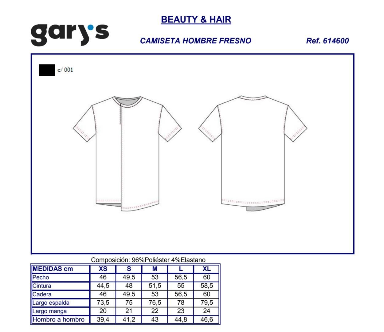 GUIA TALLA 6146 GARY'S