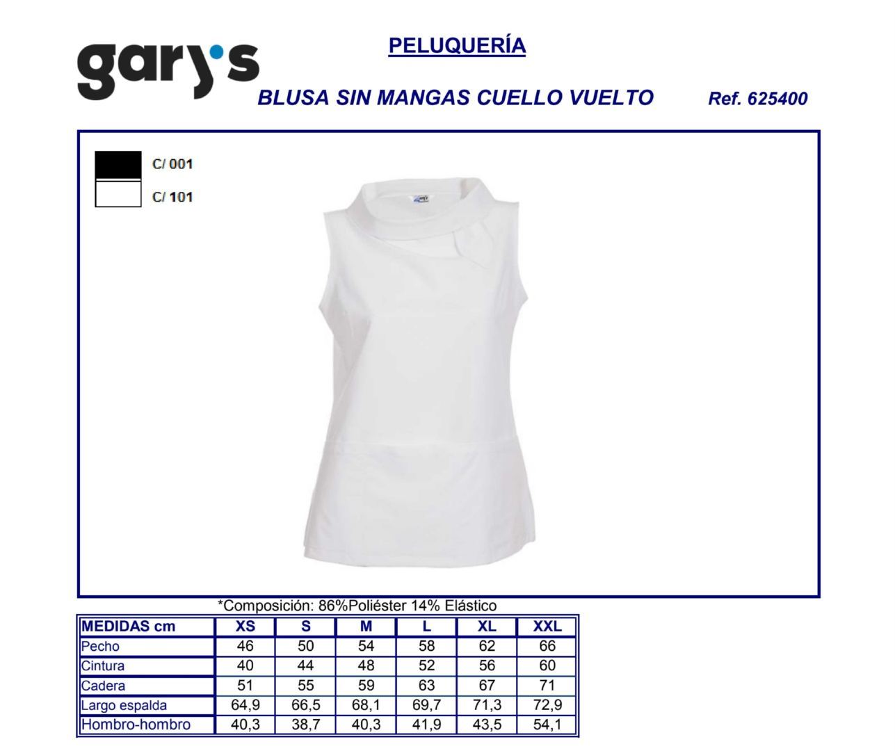 GUIA TALLA 6254 GARY'S