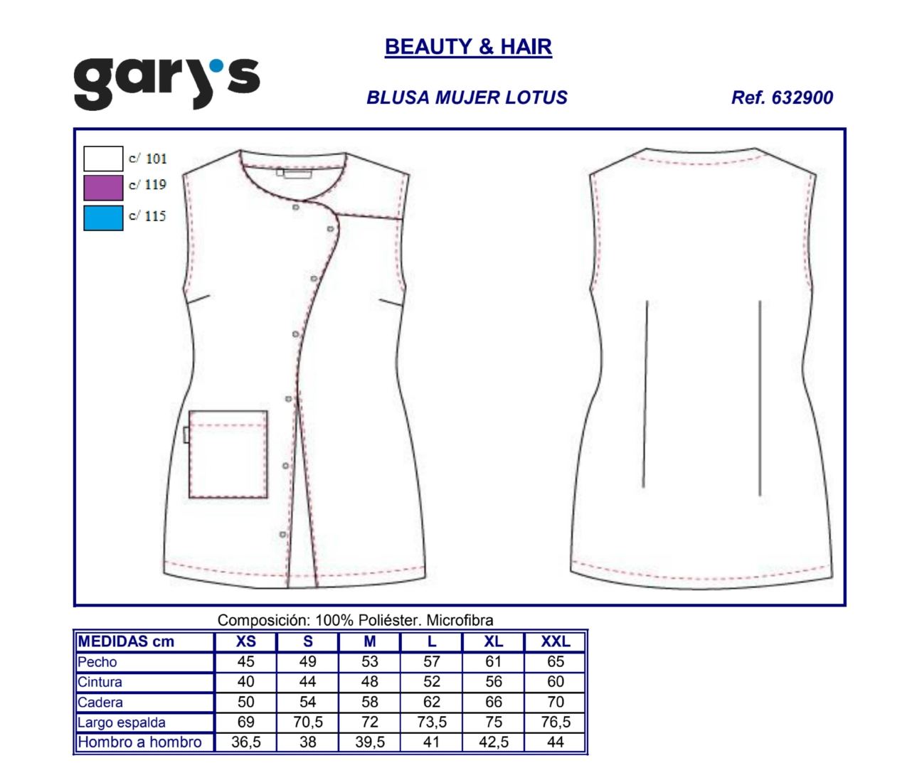 GUIA TALLA 6329 GARY'S