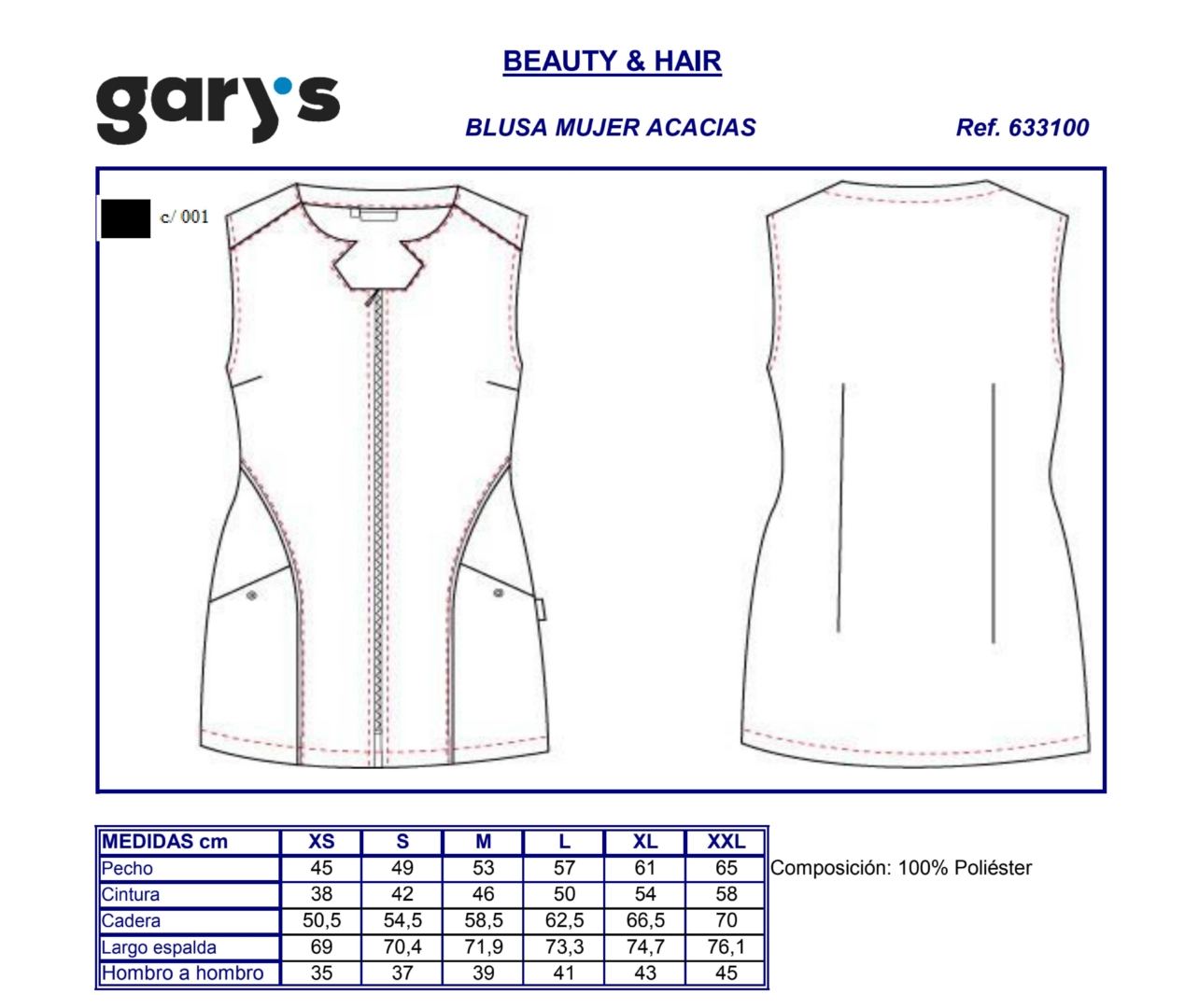 GUIA TALLA 6331 GARY'S