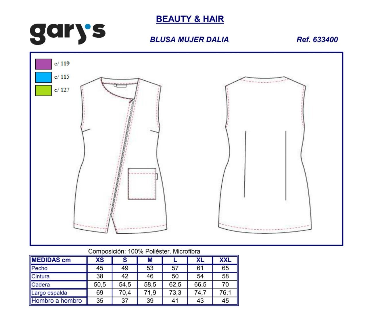 GUIA TALLA 6334 GARY'S