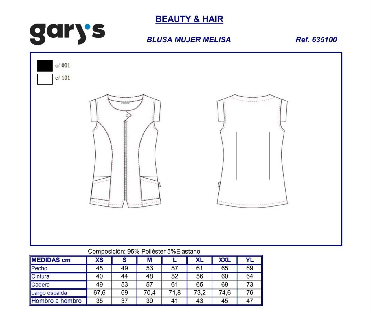 GUIA TALLA 6351 GARY'S