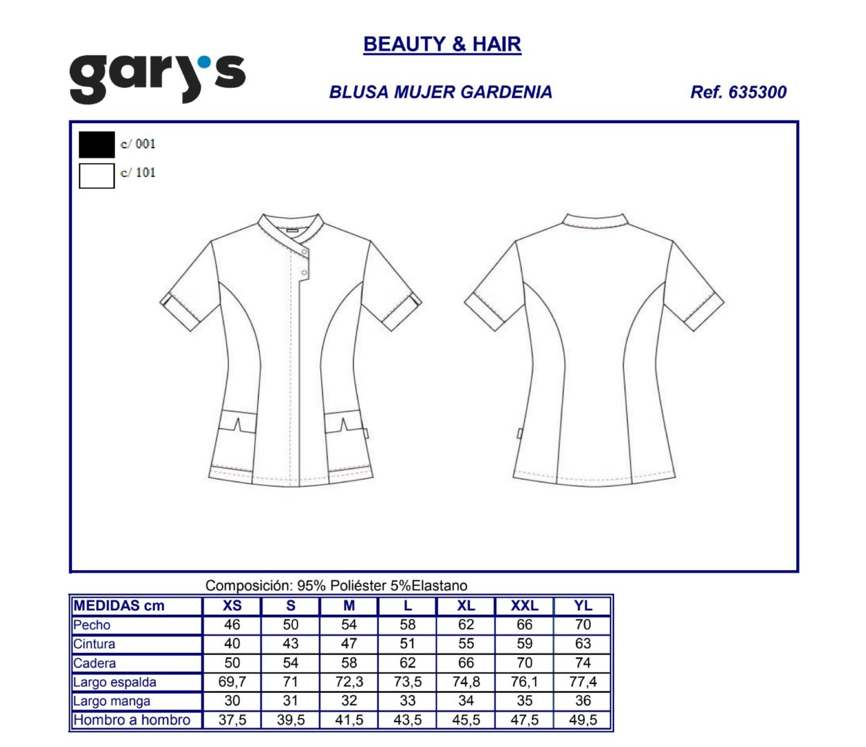 GUIA TALLA 6353 GARY'S