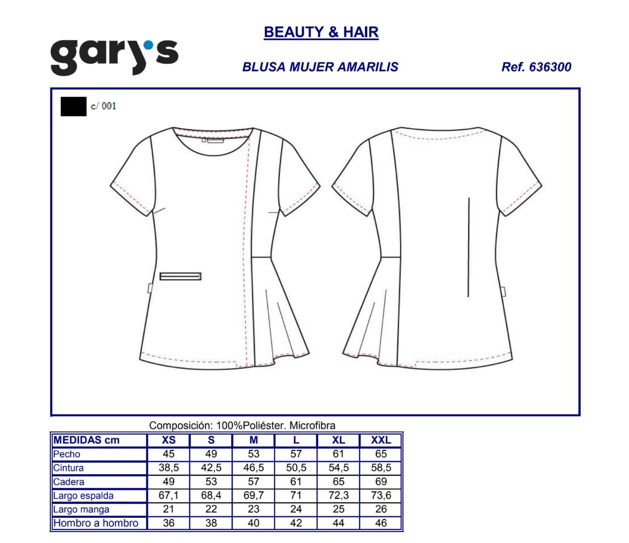 GUIA TALLA 6363 GARY'S