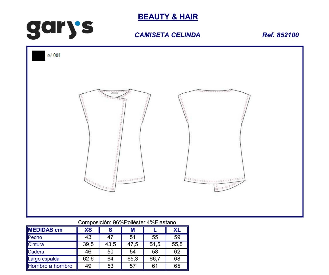 GUIA TALLA 8521 GARY'S