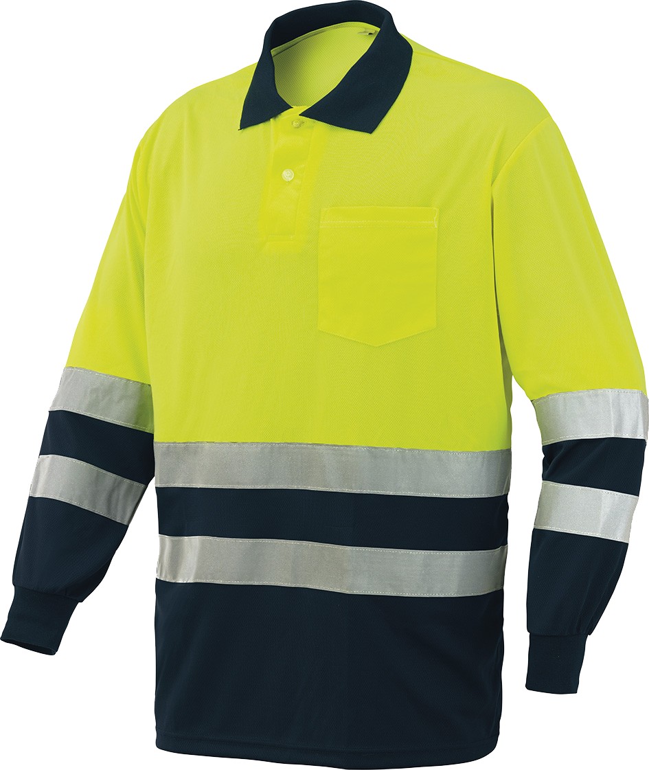 Polo Bicolor Manga Larga Alta Visibilidad Issa Line