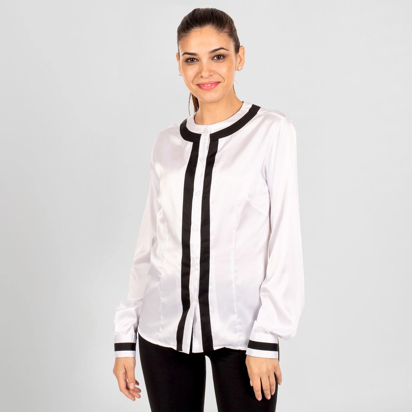 Blusa Para Chica Manga Larga Melania Garys 2435 blanco
