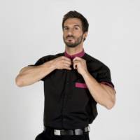 Camisa Hombre Cuello Mao MC Combinada Garys 2662