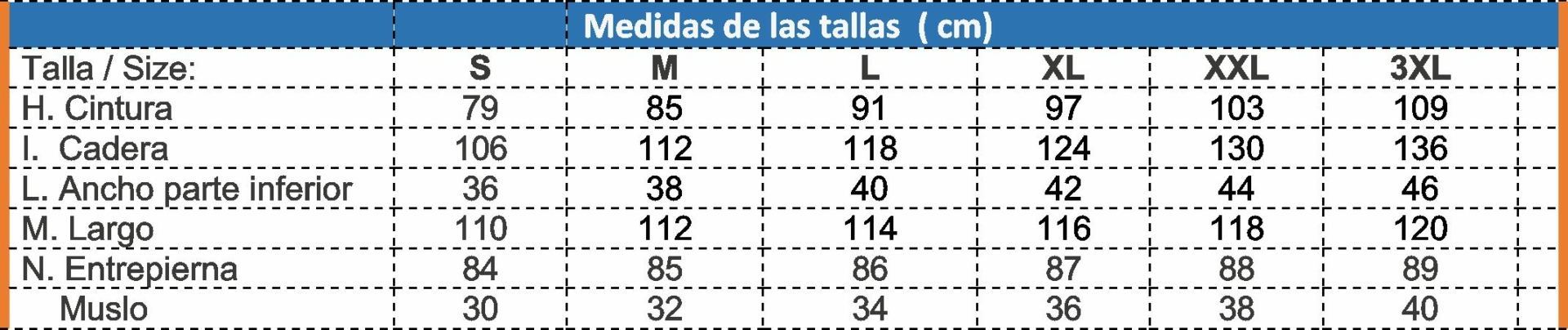 Guía Talla Shot Issa Line 8028