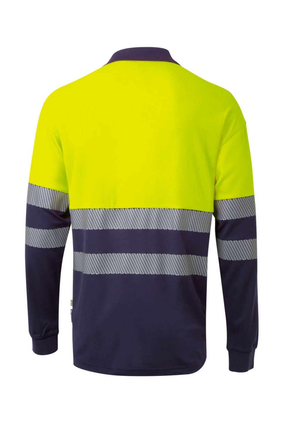 Polo Alta Visibilidad MLarga Color Combinado Velilla 305525 Marino-Amarillo Detrás